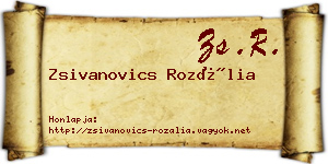 Zsivanovics Rozália névjegykártya
