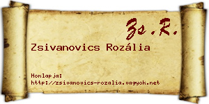 Zsivanovics Rozália névjegykártya