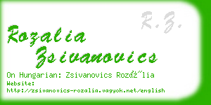 rozalia zsivanovics business card